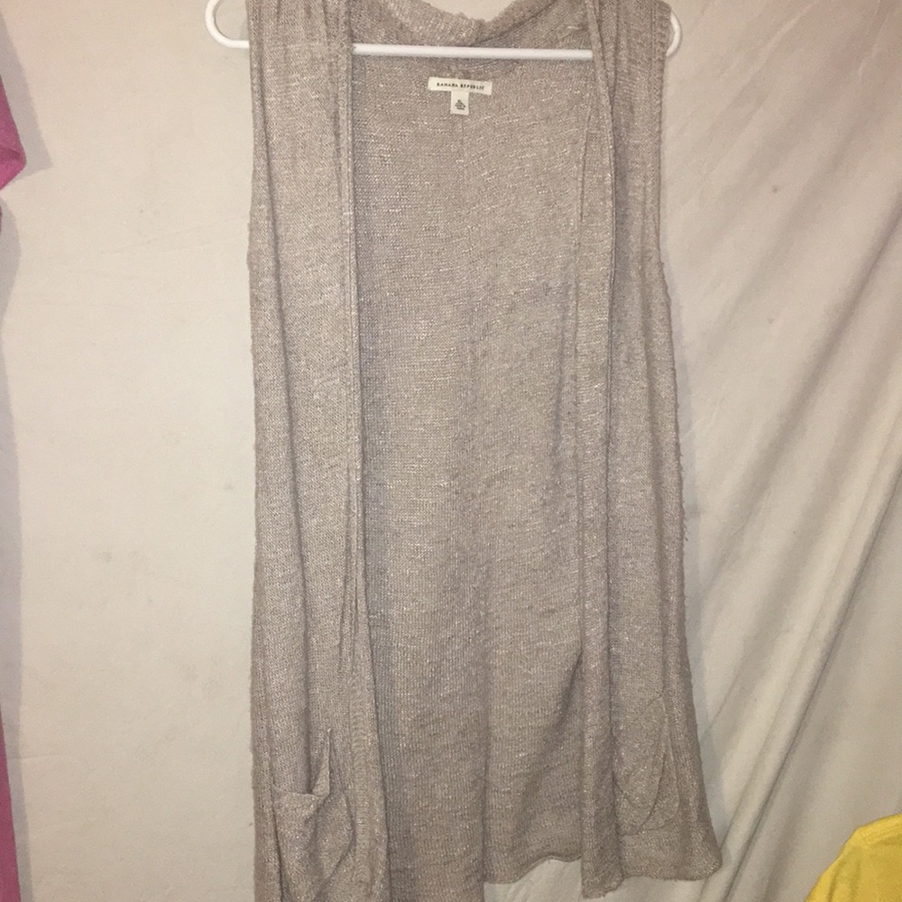 grey cardigan
